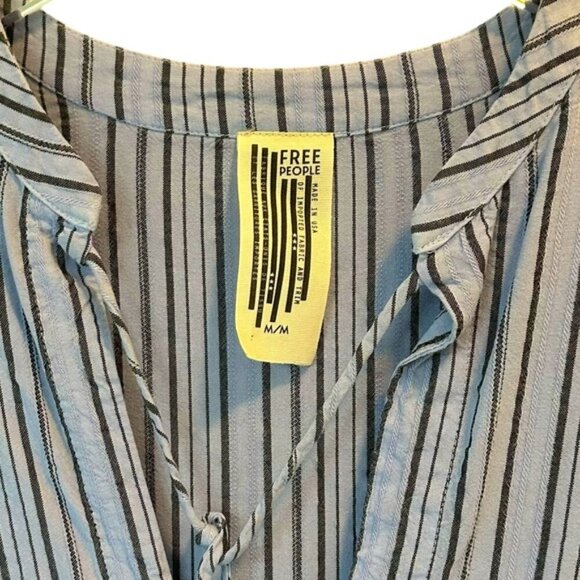 Free People | Blue Stripe Tunic Size Medium - Picture 3 of 9